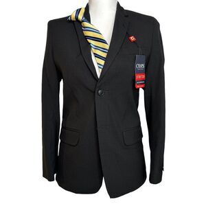Chaps Boys Black Men's Blazer/Clip Tie bundle Size 14 NWT